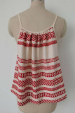 Fashion Casual Print Split Joint Spaghetti Strap Tops