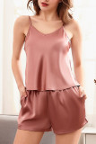 Fashion Living Solid V Neck Sleeveless Two Pieces