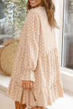 Fashion Street Print Split Joint V Neck Cake Skirt Dresses