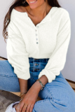Casual Elegant Solid Buckle O Neck Tops