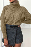 Fashion College Solid Turtleneck Tops