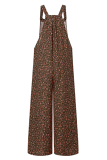 Casual Floral Split Joint Pocket Square Collar Regular Jumpsuits