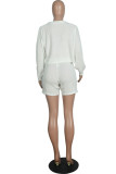 Fashion Casual Solid Split Joint O Neck Long Sleeve Two Pieces