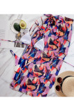 Fashion Vacation Print Split Joint Swimwears Three-piece Set