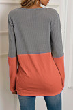 Fashion Casual Solid Split Joint O Neck T-Shirts