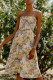 Fashion Street Print Split Joint Spaghetti Strap A Line Dresses