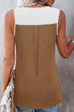 Fashion Casual Solid Split Joint V Neck Tops