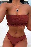 Fashion Simplicity Solid Split Joint Swimwears