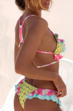 Sweet Print Pocket Flounce Swimwears