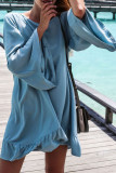 Fashion Sexy Solid Split Joint Backless Swimwears Cover Up