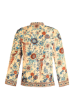 Street Print Split Joint Buttons Mandarin Collar Tops