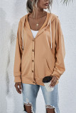 Fashion Casual Solid Hooded Collar Tops