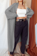 Casual Solid Split Joint V Neck Tops Sweater