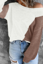 Street Color Lump Basic O Neck Tops