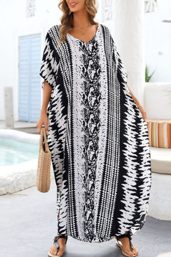 Fashion Vacation Print Split Joint Swimwears Cover Up