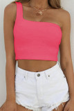 Fashion Sexy Solid One Shoulder Tops