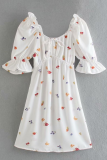 Sweet Print Split Joint Tie-dye V Neck Dresses