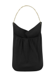 Fashion Casual Solid Chains Halter Tops