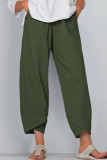Fashion Casual Solid Pocket Loose High Waist Pencil Bottoms