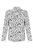 Fashion Casual Polka Dot Split Joint O Neck Tops