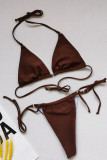 Fashion Vacation Print Split Joint Frenulum Swimwears