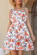 Fashion Street Print Split Joint Spaghetti Strap A Line Dresses