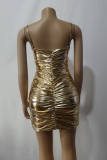 Sexy Gradual Change Split Joint Spaghetti Strap Wrapped Skirt Dresses
