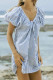 Fashion Casual Striped Split Joint V Neck A Line Dresses