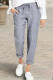 Fashion Casual Solid Pocket Straight High Waist Straight Bottoms