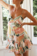 Elegant Print Flounce With Bow V Neck A Line Dresses