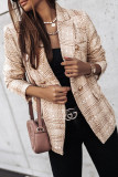 Fashion Street Adult Polyester Print Cardigan Turn-back Collar Outerwear