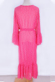 Fashion Vacation Dot Split Joint Swimwears Cover Up