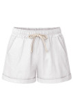 Fashion Casual Solid Frenulum Loose Mid Waist Bottoms
