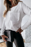 Fashion Casual Solid Split Joint O Neck Tops