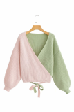 Casual Street Solid Split Joint Strap Design V Neck Tops Sweater