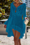 Fashion Vacation Solid Hollowed Out Swimwears Cover Up