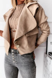 Fashion Street Solid Cardigan Turndown Collar Outerwear