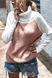 Fashion Casual Solid Split Joint Turtleneck Tops