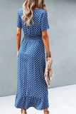 Fashion Street Polka Dot Split Joint V Neck Irregular Dresses
