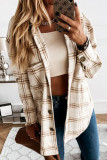 Fashion Sweet Adult Plaid Patchwork Split Joint Cardigan Turndown Collar Tops
