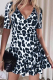 Casual Street Leopard Frenulum V Neck A Line Dresses