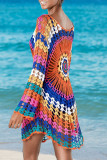 Fashion Vacation Solid Hollowed Out Swimwears Cover Up