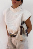 Fashion Casual Solid Split Joint Turtleneck Tops