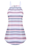 Fashion Casual Striped Split Joint Halter Tops