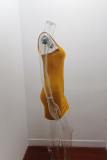 Sexy Solid Backless Pullovers Strap Dress Dresses