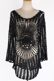 Fashion Vacation Solid Hollowed Out Swimwears Cover Up