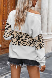 Fashion Street Leopard Split Joint V Neck Tops