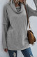 Fashion Casual Solid Split Joint Scarf Collar Tops