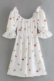 Sweet Print Split Joint Tie-dye V Neck Dresses
