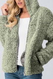 Fashion Street Solid Split Joint Hooded Collar Tops